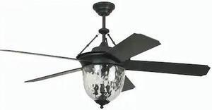 LITEX INDUSTRIES KM52ABZ5LR 52" Aged Bronze Finish Remote LED Ceiling Fan Rated