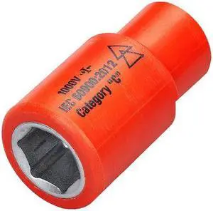 ITL 07216 1/4 in Drive Insulated Socket 12 mm, 15/32 in