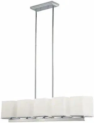 NUVO 60-4091 Bento 5-Light Island Pendant with Satin White Glass NUVO 60-4091 Bento 5-Light Island Pendant with Satin White Glass
