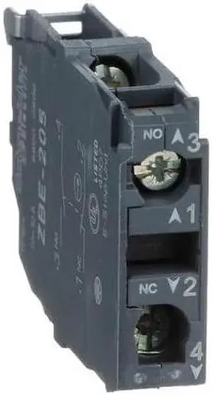 SCHNEIDER ELECTRIC ZBE205 Contact Block,1NO + 1NC Slow Break,22mm