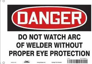 CONDOR 473W61 Safety Sign, 7 in Height, 10 in Width, Aluminum, Vertical