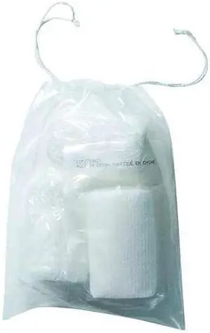 ZORO SELECT 5CPE4 Reclosable Bag, Drawstring, 8 in L, 5 in W, 2 mil Thick, Low