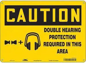 CONDOR 486D93 Safety Sign, 10 in Height, 14 in Width, Polyethylene, Horizontal