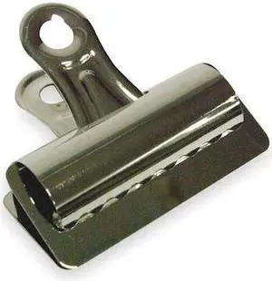 ZORO SELECT 2WFV9 Bulldog Clip,3in W,Silver,PK12