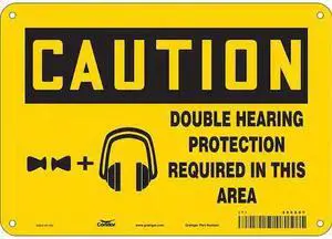 CONDOR 486D90 Safety Sign, 7 in Height, 10 in Width, Aluminum, Vertical