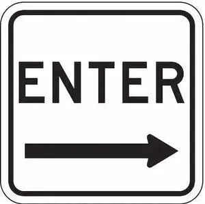 LYLE LR7-64R-18DA Enter Sign For Parking Lots, 18 in H, 18 in W, Aluminum,