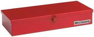 WESTWARD 35XR68 WESTWARD Tool Box, Steel, Red, 14 in W x 6-1/2 in D x 2-1/2 in H