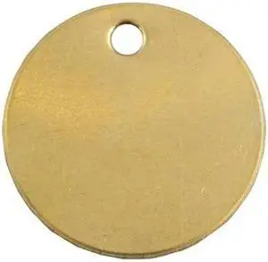 C.H. HANSON 42842 Blk Tag,1-1/4 x 1-1/4 In,Brs,Rnd,PK25