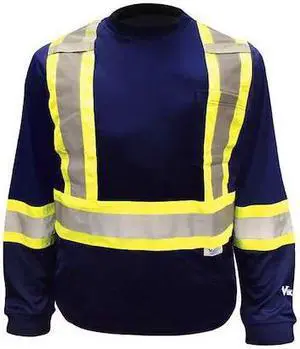 VIKING 6015N-XL Unisex High Visibility Long Sleeve Shirt, Polyester/Cotton,