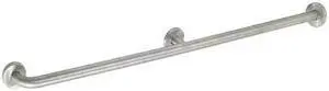 ZORO SELECT 4WMG5 48" Length, Wall Mount, Stainless Steel, Grab Bar Toilet