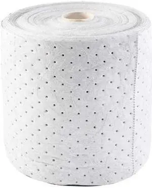 CONDOR 35ZR39 Sorbent Roll, 16 gal, 15 in x 150 ft, Harsh Chemicals, White,