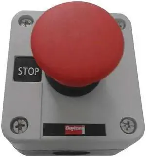 DAYTON 32W274 Push Buttn Cntrol Station,1NC,Mshrm Head