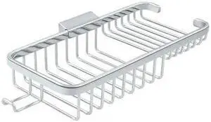 DELTANA WBR1051HU26 Wire Basket, 10" Rect/Com With Hook Bright Chrome