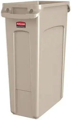 RUBBERMAID FG354060BEIG 23 gal. Plastic Rectangular Trash Can, Beige