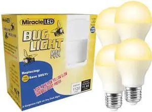 MIRACLE LED 602162 Bug Light MAX Yellow Amber Glow Replace 100w for Porch &