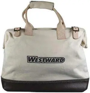 WESTWARD 53JW33 Tool Bag, Tan, Canvas, 1 Pockets