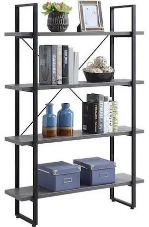 Lorell SOHO 4-Shelf Metal Frame Bookcase