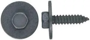 ZORO SELECT 5956PK Sheet Metal Screw, M6.30 x 25 mm, Black Phosphate Steel