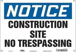 CONDOR 476L90 Safety Sign, 10 in Height, 14 in Width, Polyethylene, Horizontal