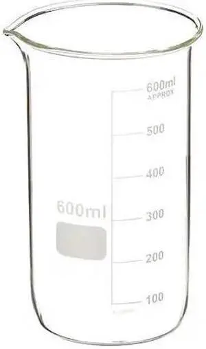 ZORO SELECT 5YHA6 Beaker,Tall Form,Glass,600mL,PK6 (Formerly Lab Safety Supply)