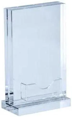AZAR DISPLAYS 104540 Acrylic Block Sign Holder on Base w/ Gift Card Pocket