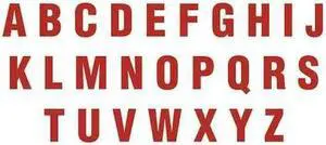 MAGNA VISUAL DCA-153 Die Cut Letter Magnets,Red,1-1/2",PK108
