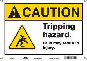 CONDOR 469R28 Safety Sign, 10 in Height, 14 in Width, Polyethylene, Horizontal