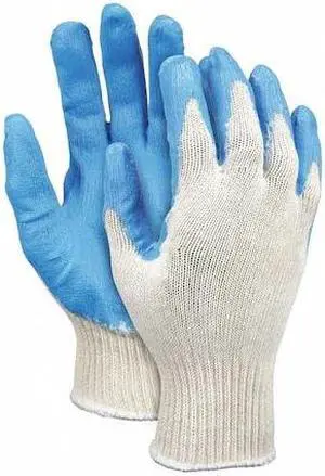 MCR SAFETY 9682L Coated Gloves, Latex, Palm, Not Rated Abrasion Level,