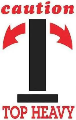 TAPE LOGIC DL1791 Tape Logic® Labels, "Caution - Top Heavy", Arrow, 4" x 6",