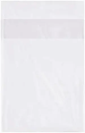 PARTNERS BRAND PBFL091201 9" x 12" Flap Lock Poly Bags, 1 mil, Clear, PK 1000