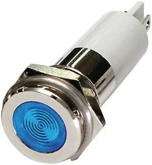 ZORO SELECT 24M130 Flat Indicator Light,Blue,12VDC