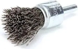 WEILER 93126 Crimped Wire End Wire Brush, Steel, 3/4"