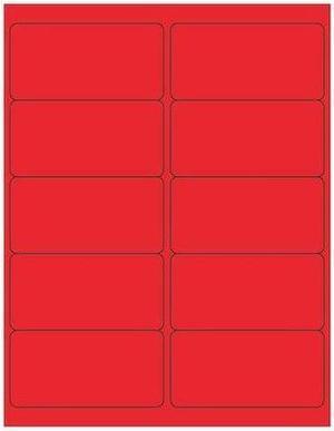 TAPE LOGIC LL178RD Tape Logic Rectangle Laser Labels, 4" x 2", Fluorescent Red,