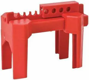CONDOR 437R15 Ball Valve Lockout,Red,4-5/64" H
