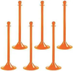 ZORO SELECT 91512-6 Light Duty Stanchion,41 In. H,PK6