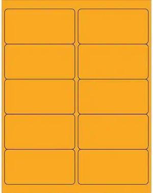 Tape Logic LL410OR 4 x 2 in. Fluorescent Orange Removable Rectangle Laser Labels - Pack of 1000