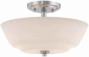 NUVO 60-5806 Willow 2-Light Semi-Flush Fixture with White Glass NUVO 60-5806 Willow 2-Light Semi-Flush Fixture with White Glass