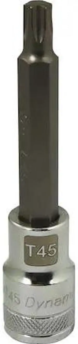 DYNAMIC D013745 Tools 1/2 Drive Torx Head, T45 Long Bit, Chrome Finish Socket