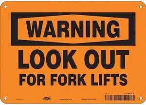 CONDOR 476R72 Safety Sign, 7 in Height, 10 in Width, Aluminum, Vertical