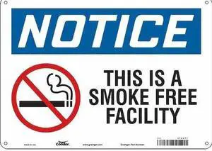 CONDOR 474V77 Safety Sign, 10" H, 14 in W,  Horizontal Rectangle, English,