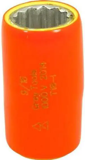 GRAY TOOLS T18-I 9/16" X 3/8" Drive, 12 Point Standard Length, 1000V Insulated
