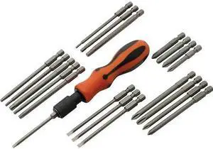 DYNAMIC D062506 Tools 21 Piece Screwdriver Set W/ Removable Bits, Comfort Grip