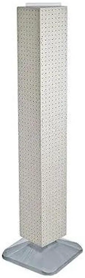 AZAR DISPLAYS 703389-WHT Four-Sided Pegboard Floor Revolving Display Panel