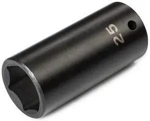 TEKTON SID23125 1/2 Inch Drive x 25 mm Deep 6-Point Impact Socket TEKTON SID23125 1/2 Inch Drive x 25 mm Deep 6-Point Impact Socket