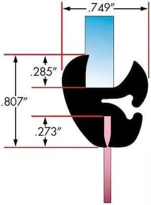 FAIRCHILD INDUSTRIES 0667-25-L Two Piece Rubber Glass Sealing Weatherstrip,