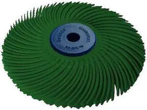 DEDECO 2272 Sunburst Radial Bristle Discs 4 in X 1/2 in Curved Tc Dark Green 50