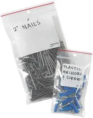 MINIGRIP MG4010 White Block Poly Bags, 3" x 4", 4 mil, Clear, 1000 PK