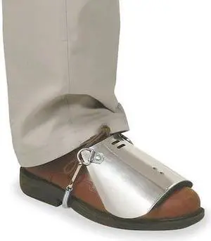ZORO SELECT 1AG91 Unisex Foot Guard, Aluminum, Straps Attachment, 5 in Length,