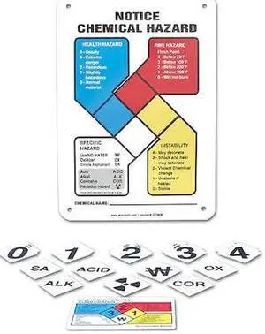 ACCUFORM ZFD814VA NFPA Sign, NFPA Notice Chemical Hazard Sign, 7 in W, 10 in H