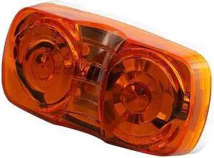 GROTE 46793 Lamp,Square Corner,2 Bulb,Duramold,Ylw